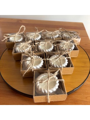 Atölye Sonart El Yapımı Örgü / Hasır Model Taş Tozu Mumluk – 10 Adet Paketli Hediyelik- Nişan, Kına, Düğün, Sünnet