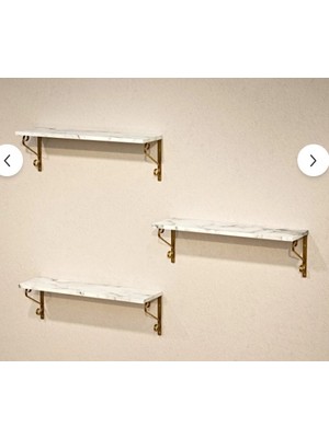 Md Vitrin Dekorasyon Dekoratif Duvar Rafı,ferforje Destekli Duvar Rafı, 3 Lü Set 20*60