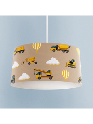 Allians Kahverengi Yol Desenli Iş Makinalı Bebek ve Çocuk Odası Avizesi