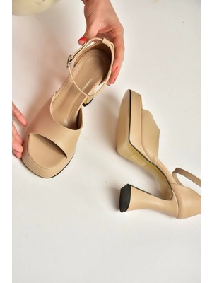 Fox Shoes Y404850209 Ten Kalın Topuklu Kadın Ayakkabı