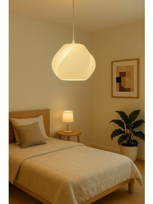 Allians Beyaz Softis Modern Sarkıt Avize, Oturma, Çocuk ve Mutfak Için E-27