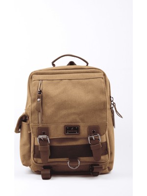 Oldso Su Geçirmez Kanvas Çok Gözlü Laptop Bölmeli Günlük & Seyahat Sırt Çantası