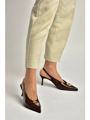 Fox Shoes Y676020660 Kahverengi Rustik Alçak Topuklu Kadın Ayakkabı