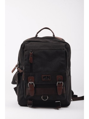 Oldso Su Geçirmez Kanvas Çok Gözlü Laptop Bölmeli Günlük & Seyahat Sırt Çantası