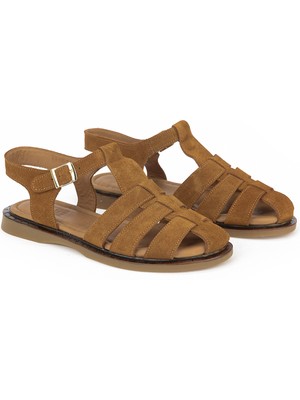 Ziya, Kadın Hakiki Deri Sandalet 1611047Z26600 Taba