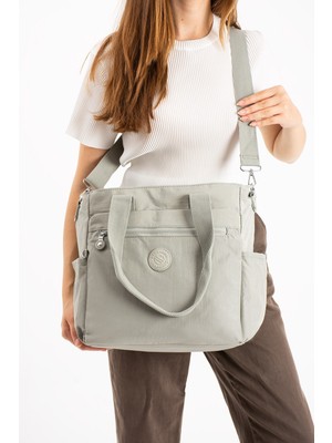 Oldso Sanmorris Kadın Büyük Boy Bölmeli Suya Dayanıklı Paraşüt Kumaş Çapraz ve Omuz Askılı Çanta 3032