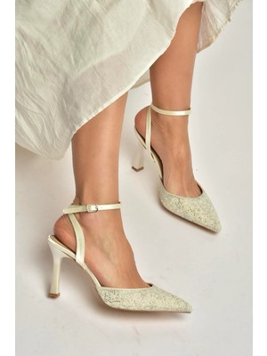 Fox Shoes U676417604 Ten Kumaş Ince Topuklu Kadın Abiye Ayakkabı