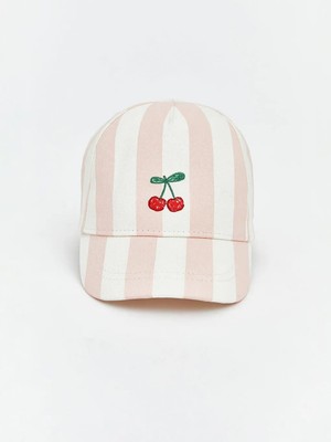 LC Waikiki Kiraz Nakışlı Kız Bebek Kep Şapka  (S6)