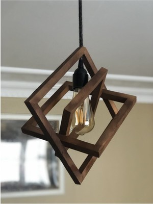 Allians Şık Ahşap Tekli Avize, Modern ve Estetik Tasarım, Ev ve Ofis Için