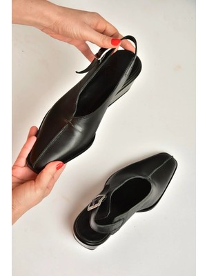 Fox Shoes Y654307303 Siyah Hakiki Deri Süet Kalın Topuklu Western Ayakkabı