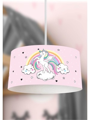 Allians Renkli Unicorn Çocuk Odası Sarkıt Avize, Şık ve Eğlenceli Aydınlatma