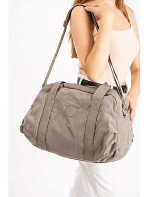 Oldso Unısex Krinkıl Kumaş Ayakkabı Bölümlü Çapraz Askılı Seyahat ve Spor Çantası