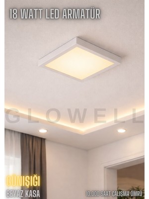 Allians 20X20 cm Modern 18W Kare LED Tavan Aydınlatma - Gün Işığı ve Sarı Işık