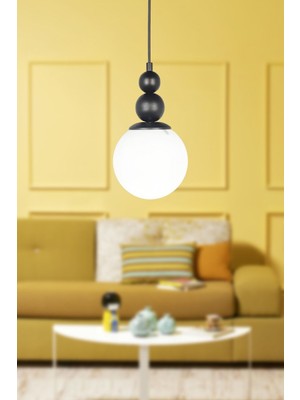 Allians Modern Siyah Beyaz Camlı Tekli Avize ile Şıklık ve Işıltı