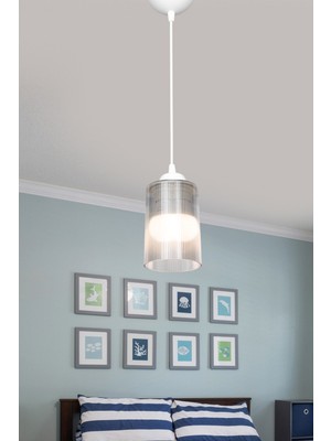 Allians Şeffaf Sarkıt Avize, Modern Cam Görünümlü Yatak Odası ve Salon Aydınlatması