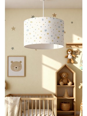 Allians Yıldız Desenli Çocuk Odası Avize, Renkli ve Şık Tasarım