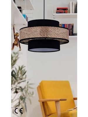 Allians Doğal Hazeran Rattan 3 Katlı Pasta Sarkıt Avize, Şık ve Aydınlatıcı Tasarım