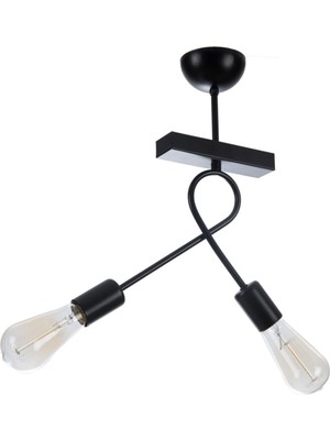 Allians Modern Siyah Pırıl 2'li Avize Seti, Şık ve Zarif Aydınlatma Dekoru