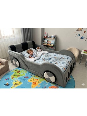 Puf Bebe Montessori Arabalı Bebek ve Çocuk Yatağı 90 x 190 cm