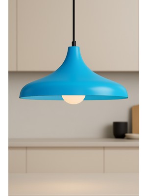 Allians Modern Mavi Metal Sarkıt Avize, Retro ve Endüstriyel Tasarım