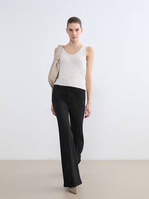 Lcw Siyah Flare Kadın Jean Pantolon