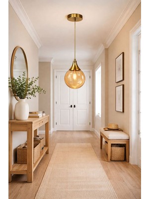 Allians Şık Tekli Damla E27 Camlı Avize, Mutfak ve Koridor Dekorasyonu