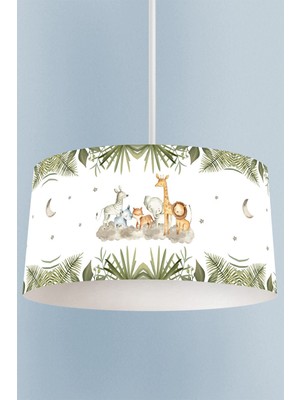 Allians Safari Desenli Çocuk ve Bebek Odası Sarkıt Avize, Şık ve Neşeli Aydınlatma