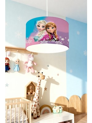 Allians Renkli Elsa Desenli Çocuk Odası Avizesi, Şık ve Eğlenceli Aydınlatma