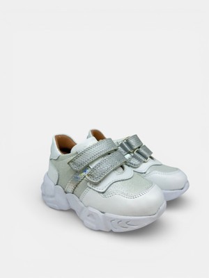 Tekiner Hakiki Deri Ortopedik Beyaz Çocuk Spor Ayakkabı