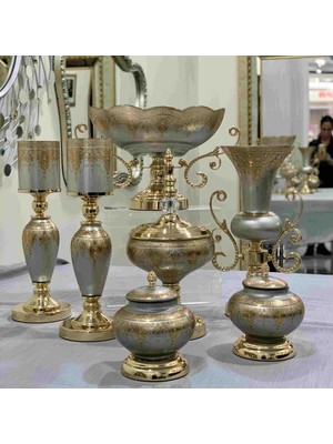 Dekor Arya Imperial Silver Grace 7 Parça Salon Aksesuar Seti