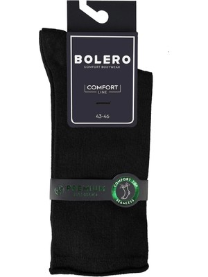 Bolero Erkek Premium Roll Top Lastiksiz Dikişsiz Bambu Çorap Siyah