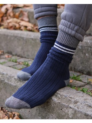 Bolero Erkek Fitilli Kışlık Çorap Lacivert