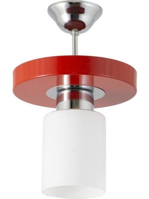 Allians Modern Spor Tarz Kırmızı Yuvarlak Tepsi Avize, Şık ve Dikkat Çekici Tasarım