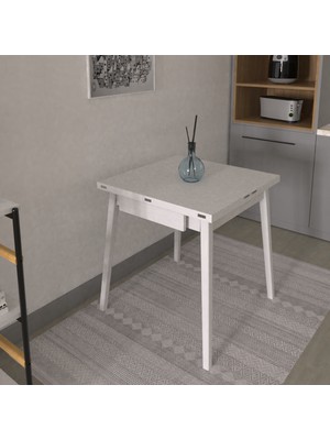 Vilinze Avanos Ahşap Katlanır Kanatlı Mdf Mutfak MASASI - 70X70+70 (70X140) cm