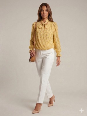 On Triko Boyun Bağlamalı Bluz 72351