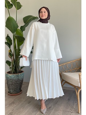 inStyle Salaş Kol Etekli Beyaz Takım