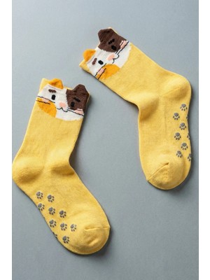 Katia & Bony Hayvan Desenli Sarı Bebek Soket Çorap