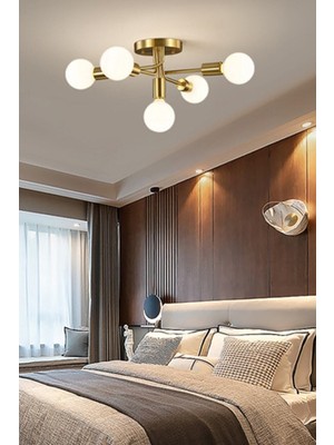 Allians Modern Eskitme Renkli Beşli Camsız Döngü Avize, Şık ve Şıklık Katıcı Tasarım