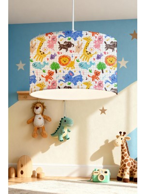 Allians Renkli Orman Desenli Çocuk Odası Avize, Eğlenceli ve Şık Aydınlatma