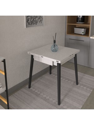 Vilinze Avanos Ahşap Katlanır Kanatlı Mdf Mutfak MASASI - 70X70+70 (70X140) cm