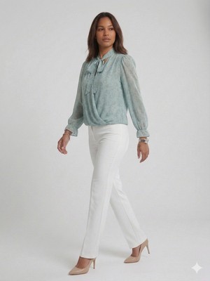 On Triko Boyun Bağlamalı Bluz 72351