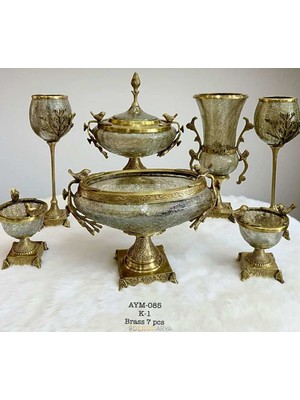 Dekor Arya Pirinç Dekoratif Salon Aksesuar Seti Barok Hayat Ağacı