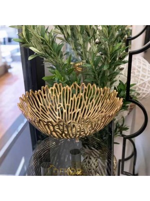 Dekor Arya Dekorarya Coral Gold Döküm Metal Salon Aksesuar Seti