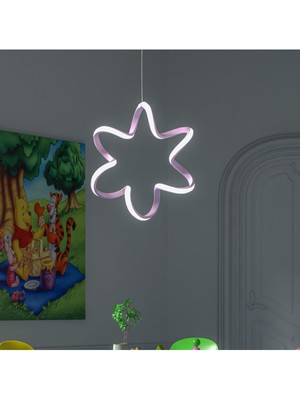 Allians Yıldız Pembe Sarkıt LED Avize, Salon, Mutfak ve Oda Dekorasyonu