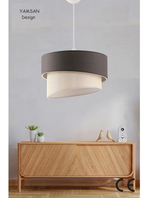 Allians Modern Çok Katlı Kumaş Başlıklı Avize, Şık ve Şeffaf Tasarım