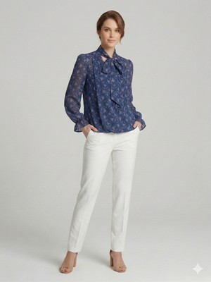 On Triko Boyun Bağlamalı Bluz 72351