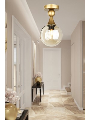 Allians Şık Eskitme Tavan Montajlı Tekli Avize, Modern ve Estetik Aydınlatma