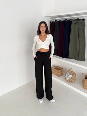Win Moda Meloni Kumaş Ekstra Esnek Geniş Paça Pantolon – Extra Stretch Meloni Wide Leg Pants