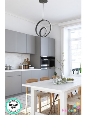 Allians Beyaz Işıklı Oturma Odası LED Avize, Şık ve Modern Tasarım