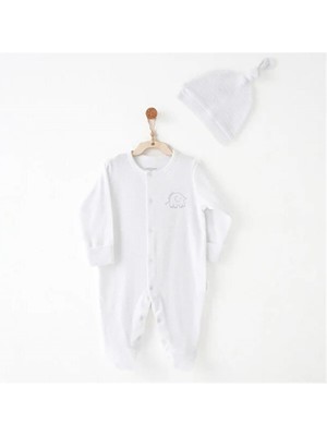 Andywawa Bebek Special Modal Şapkalı Tulum Takım Beyaz AC26766
